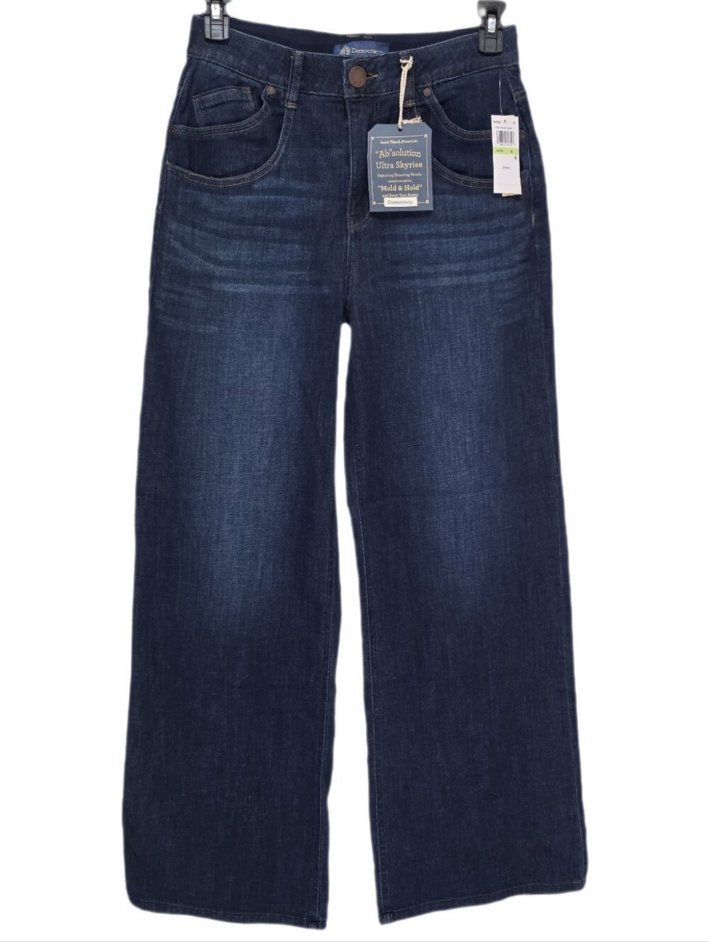 Democracy Ab solution Ultra Skyrise Double Pocket Wide Leg Jean Stretch Indigo 4